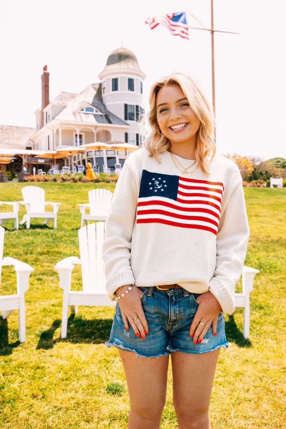 Kiel James Patrick American Yacht Sweater- Cream^Men Sweaters