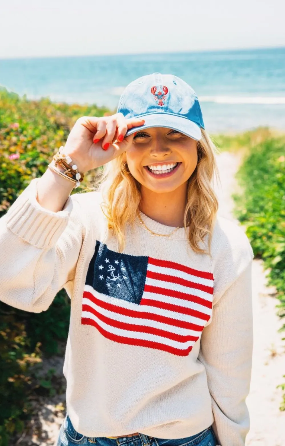 Kiel James Patrick American Yacht Sweater- Cream^Women Sweaters