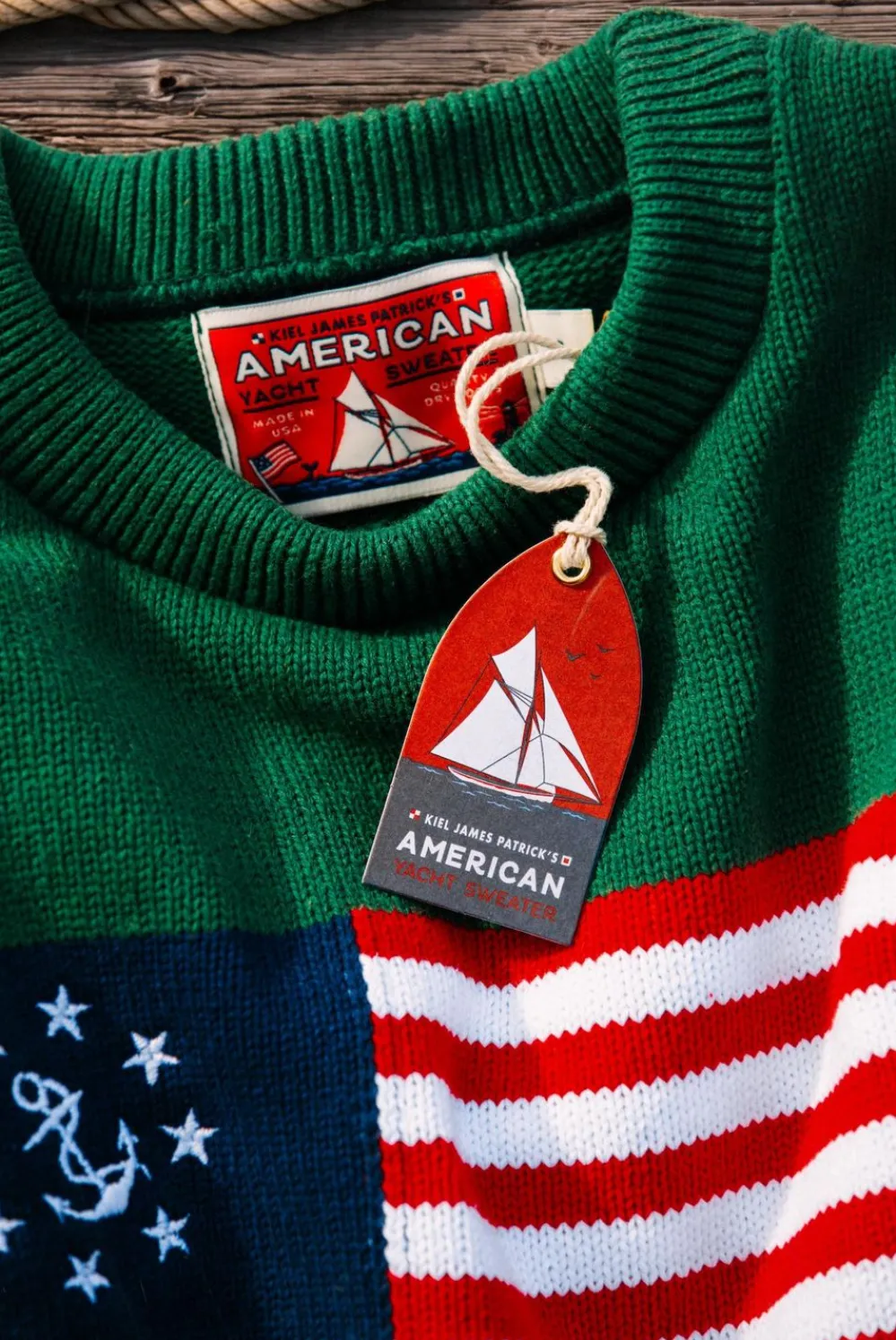 Kiel James Patrick American Yacht Sweater- Green^Men Sweaters