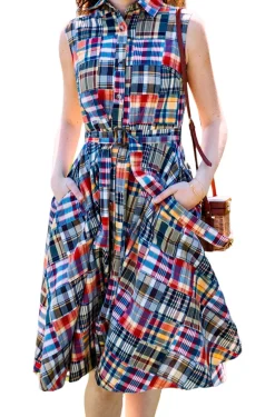 Kiel James Patrick Jacqueline Patchwork Madras Shirtdress^Women Dresses