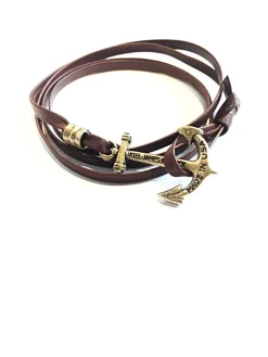 Kiel James Patrick Mahogany Plank^ Leather Bracelets
