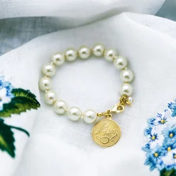 Kiel James Patrick Mother Pearl Bracelet^ Monogrammed Jewelry