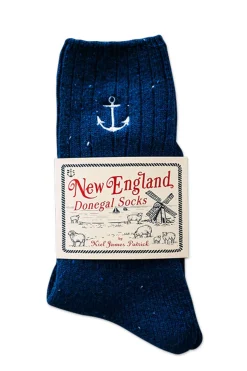Kiel James Patrick Navy Anchor Donegal Socks^ Socks