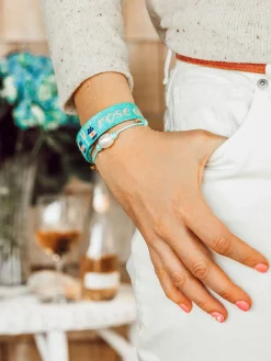 Kiel James Patrick Sea Foam Pearl Knot^ Rope Bracelets