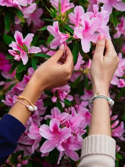 Kiel James Patrick Sea Foam Pearl Knot^ Rope Bracelets