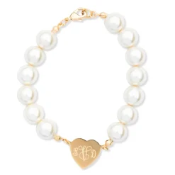 Kiel James Patrick Sweetheart In Pearls Bracelet^ Monogrammed Jewelry
