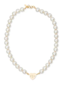 Kiel James Patrick Sweetheart In Pearls Necklace^ Monogrammed Jewelry
