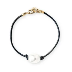 Kiel James Patrick The Black Pearl Leather Knot^ Leather Bracelets