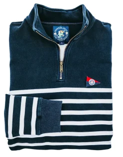 Kiel James Patrick The Mariner Striped Quarterzip^Men Quarterzips