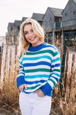 Kiel James Patrick The Ocean Lagoon Striped Sweater^Women Sweaters